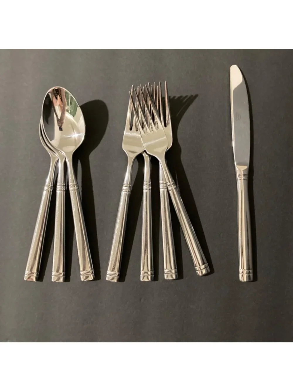 Mikasa Stephanie Flatware Forged Stainless Steel Dinner Fork Spoon Knife Lot 8